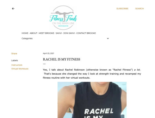Fitness Finds on the Main Line: Rachel is my Fitness