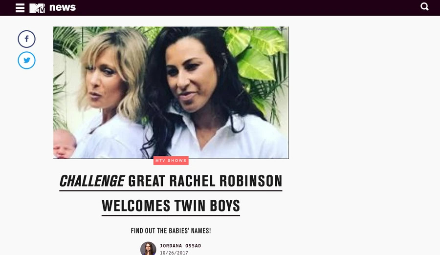 mtv news challenge great rachel robinson welcomes twin boys