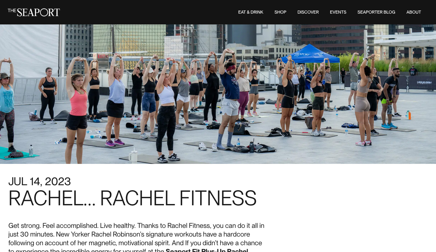 Seaport Fit Plus-Up Rachel Fitness Class