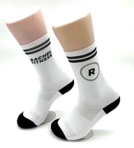 Rachel Fitness logo socks