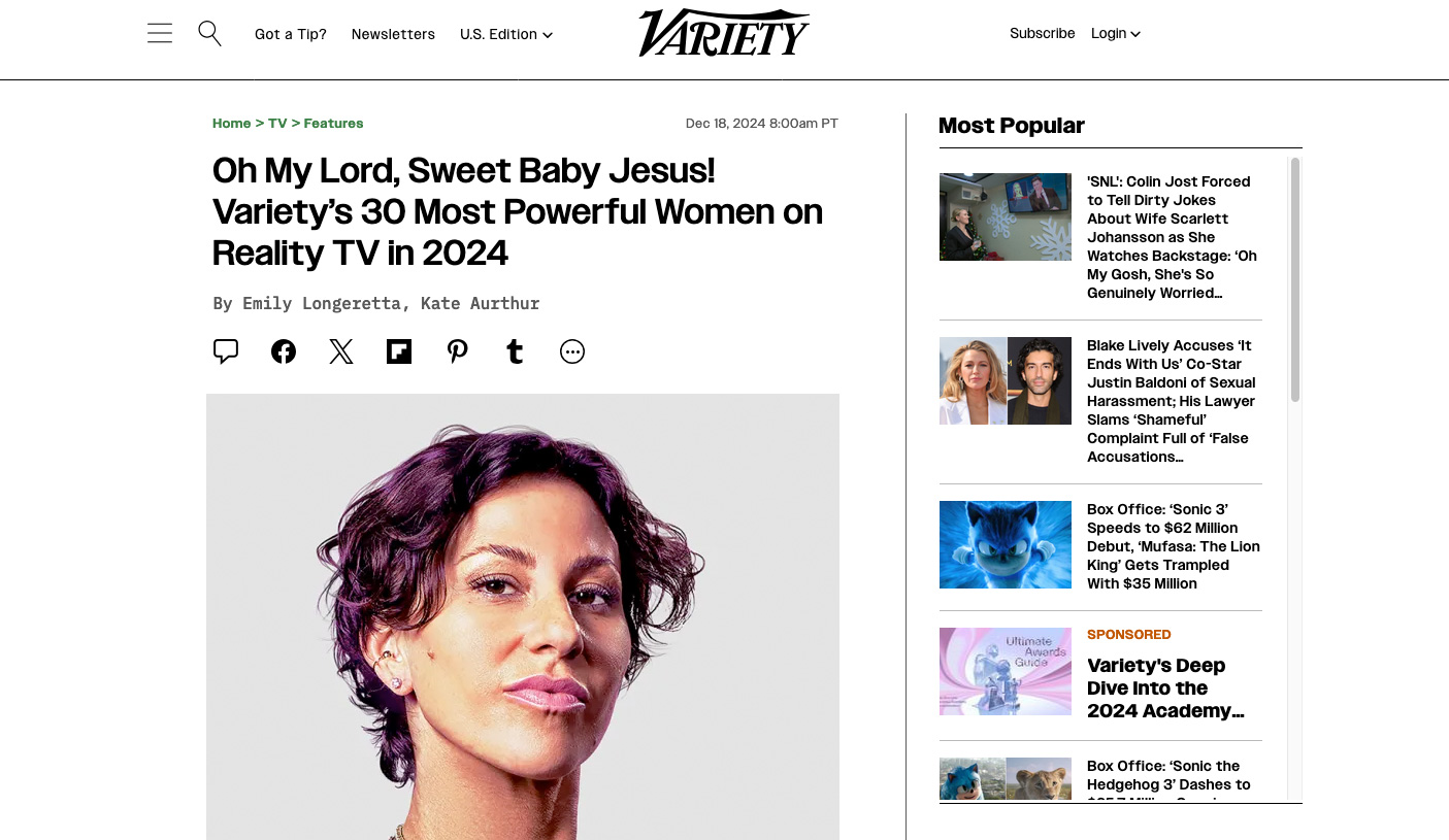 Variety’s 30 Most Powerful Women on Reality TV in 2024